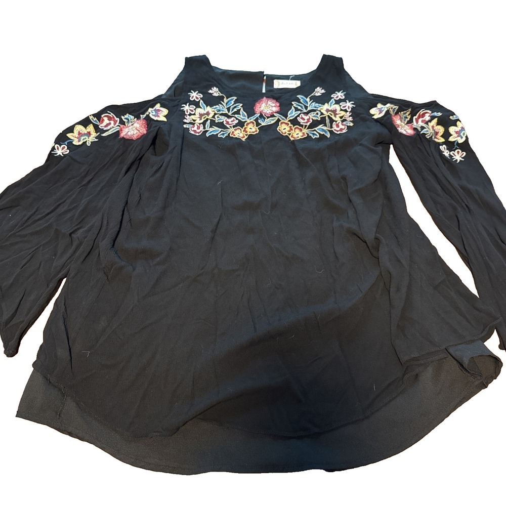 Alter'd State Women's Kimono Sleeve Blouse Embroidered Long Sleeve Size (Small)
